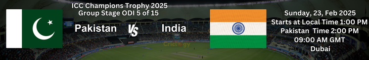 Pakitstan Vs India Champion Trophy 2025